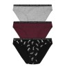 Комплект хлопковых трусов Esotiq SUN-SUN 39412 PANTIES (3 шт) серый+бордо, Цвет: серый+бордо, Размеры: L
