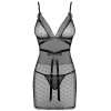 Сексуальная сорочка с трусиками Obsessive BOWESSA CHEMISE, Цвет: черный, Размеры: S/M, изображение 3