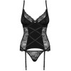 Корсет с трусиками Obsessive LAURISE CORSET, Цвет: черный, Размеры: S/M, изображение 3