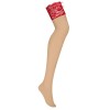 Чулки под пояс Obsessive REDIOSA STOCKING, Цвет: телесный, Размеры: L/XL, изображение 4