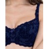 Бюстгальтер балконет с флок напылением Simona M 608 бархат темно-синий, Цвет: бархат темно-синий, Размеры: 80E, изображение 5