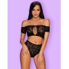 Сексуальный кружевной комплект Obsessive INESSITA, Цвет: черный, Размеры: XL/2XL