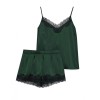 Атласная пижама с шортами Esotiq FALLA 39398, Цвет: темно-зеленый, Размеры: L, изображение 3