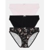 Комплект хлопковых трусов Esotiq PANTIES 39411 MIA-MIA (3 шт) светло-розовый+черный, Цвет: светло-розовый+черный, Размеры: L