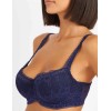 Бюстгальтер балконет Simona M 608 синий-сетка, Цвет: Синий-сетка, Размеры: 75G, изображение 4