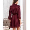 Рубашка-халат атласная Mia-Amore VICTORIA 7107 бордо, Цвет: бордо, Размеры: 3XL, изображение 2