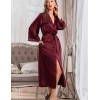 Атласный халат на пуговицах Mia-Amore VICTORIA 7109 бордо, Цвет: бордо, Размеры: L