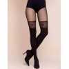 Колготки с имитацией чулок Gabriella 489 PALO nero 60 den, Цвет: чёрный, Размеры: 4