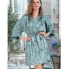 Атласный халат женский Mia-Amore FLORENTINA 7113, Цвет: фисташковый, Размеры: L/XL