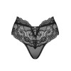 Высокие кружевные трусики Obsessive ELIZENES PANTIES, Цвет: черный, Размеры: S/M, изображение 3