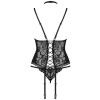 Черный корсет с трусиками Obsessive RAQUELIA CORSET, Цвет: черный, Размеры: S/M, изображение 4