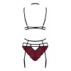 Кружевной комплект тройка Obsessive SUGESTINA SET, Цвет: черно-красный, Размеры: L/XL, изображение 4