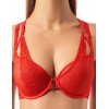 Бюстгальтер пуш-ап Coquette Revue ZODIAC 82120-07К с кружевной спинкой, Цвет: красный, Размеры: 75C