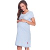 Хлопковая сорочка с коротким рукавом Doctor Nap TCB.9081 BLUE GREY, Цвет: голубой, Размеры: S
