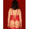Красный корсет + стринги Obsessive BLOSSMINA CORSET, Цвет: красный, Размеры: 6XL/7XL, изображение 2