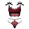 Сексуальный комплект Obsessive REDESSIA SET, Цвет: черный/красный, Размеры: L/XL, изображение 3