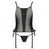 Соблазнительный корсет + стринги Passion MALWIA CORSET, Цвет: черный, Размеры: S/M, изображение 3