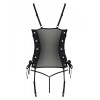 Соблазнительный корсет + стринги Passion MALWIA CORSET, Цвет: черный, Размеры: S/M, изображение 4