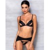 Сексуальный комплект с поясом для чулок Passion MILEY SET WITH OPEN BRA, Цвет: черный, Размеры: 2XL/3XL
