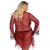 Прозрачный пеньюар Gorgeous ARABELLA ROBE, Цвет: бордовый, Размеры: 3XL/4XL, изображение 2