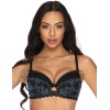 Бюстгальтер балконет со съемным пуш-ап MAT ANGEL M-3329-11 черный с голубым, Цвет: черный, Размеры: 90C