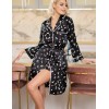 Атласная рубашка-халат Mia-Amore WINTER CHERRY 7157, Цвет: черный, Размеры: L