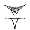 Черные трусики с доступом Passion VIOLANTE THONG, Цвет: черный, Размеры: 2XL/3XL, изображение 3