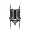 Корсет с трусиками Passion ZINNIA CORSET, Цвет: черный, Размеры: S/M, изображение 4