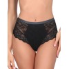 Кружевные высокие трусы слипы Amelie POLINA 2010-2 черный, Цвет: черный, Размеры: S