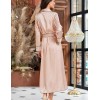Длинный халат из креп-сатина Mia-Amore FREYA 7099 пудра, Цвет: пудра, Размеры: XL, изображение 2