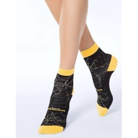 Носки хлопковые женские CONTE CLASSIC 17С-46СП 285 черный/желтый, Цвет: черный/желтый, Размеры: 36/37