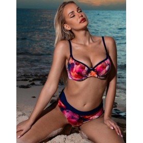 Раздельный купальник пуш-ап Aquarilla 372 VIRGINIA синий/малина, Цвет: синий/малина, Размеры: 80C