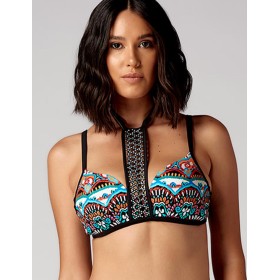 Бюстгальтер пляжный с узором UNICONF CBS152 V1 TRIBAL GODDESS, Цвет: черный, Размеры: M