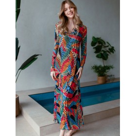 Длинное летнее платье Mia-Mia BARBARA 19265, Цвет: мультиколор, Размеры: S