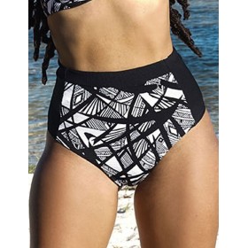 Женские плавки макси UNICONF CBC205 V1 GRAPHICAL MOOD, Цвет: черно-белый, Размеры: M