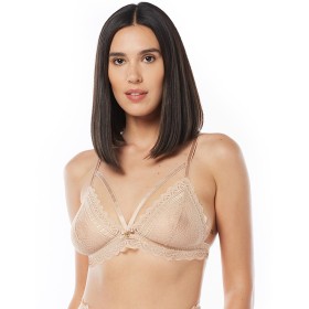 Кружевной бюстгальтер бралетт UNICONF SM27 бежевый, Цвет: бежевый, Размеры: 70B