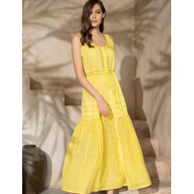 Длинный сарафан из хлопка Mia-Amore ROCHELLE 1618 лимонный, Цвет: лимонный, Размеры: M
