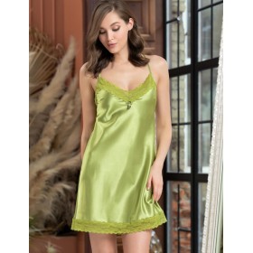 Короткая атласная сорочка Mia-Amore VALENTINO 7240 мохито, Цвет: мохито, Размеры: XS