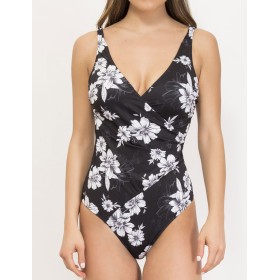 Слитный купальник цветы Sielei FL50 nero, Цвет: nero (черный), Размеры: 75B