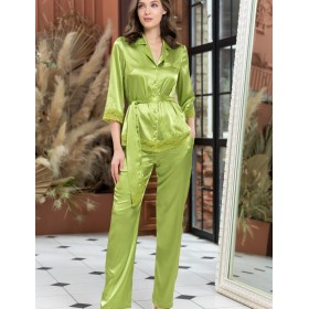 Атласный комплект с брюками Mia-Amore VALENTINO 7246 мохито, Цвет: мохито, Размеры: S