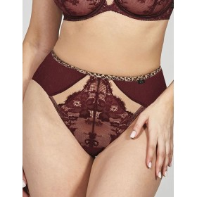 Трусы стринги миди Kris Line SELENA stringi high waist, Цвет: бургунди, Размеры: L