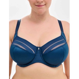 Бюстгальтер-минимайзер мягкий с подкроем Milavitsa 107630 синий топаз/нюд, Цвет: синий топаз/нюд, Размеры: 75G
