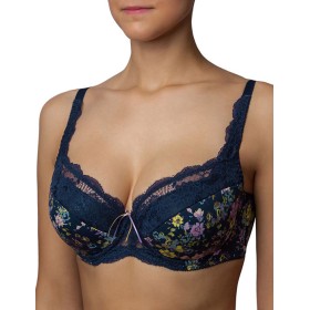 Бюстгальтер балконет Albina L FLOWER 8020, Цвет: синий, Размеры: 70D