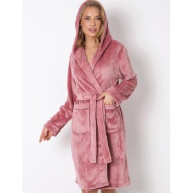 Плюшевый халат с капюшоном Aruelle BECCA 22/23, Цвет: пыльная роза, Размеры: XL