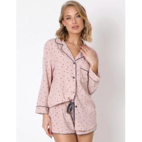 Пижама с шортами  из вискозы Aruelle JULIET 22/23, Цвет: розовый/графит, Размеры: XL