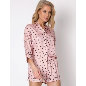 Пижама женская с шортами Aruelle LAUREN 22/23, Цвет: розовый/черный, Размеры: XL