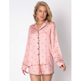 Пижама с шортами из вискозы Aruelle MONA 22/23, Цвет: розовый/черный, Размеры: XL