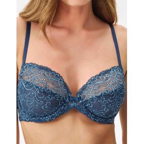 Кружевной мягкий бюстгальтер Misstyle 2543 французский синий, Цвет: французский синий, Размеры: 75A