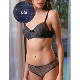 Женский комплект мягкая чашка+слипы Sielei COLLEGE 7220+7225 blu, Цвет: blu (синий), Размеры: 75C