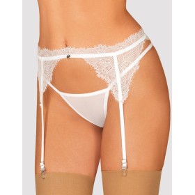 Кружевной пояс для чулок Obsessive BIANELLE GARTER BELT, Цвет: белый, Размеры: S/M